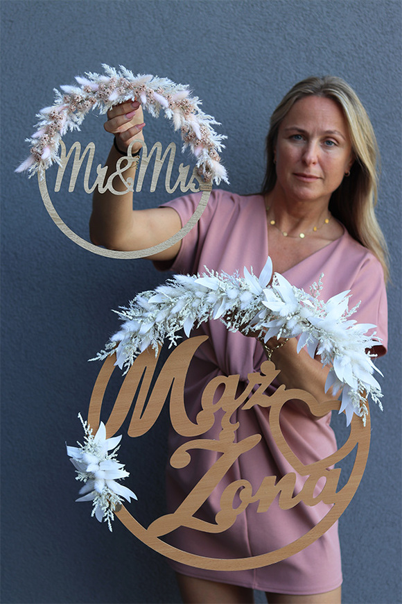 Boho Love 4 krąg ślubny wianek Witamy Gości Weselnych