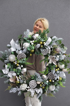 bożonarodzeniowy wianek do podwieszenia LED, Crista New, rozp.80cm