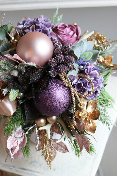 Fioletowa Victoria, świąteczny flowerbox