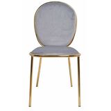 Prenolia, krzesło z welurowym obiciem, szare, wym.44x51x92cm