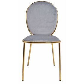 Prenolia, krzesło z welurowym obiciem, szare, wym.44x51x92cm