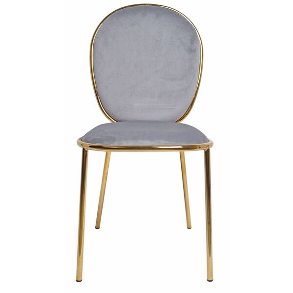Prenolia, krzesło z welurowym obiciem, szare, wym.44x51x92cm