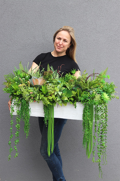 Dalila 5, kompozycja sukulenty do twojej donicy, wym.44x85x35cm