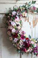 Helise Subtelle, barwny wianek na drzwi na obręczy, śr.65cm 