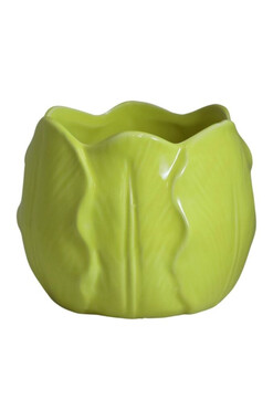 Tulip Flower, ceramiczna osłonka doniczka, zielona, wym.14x18cm