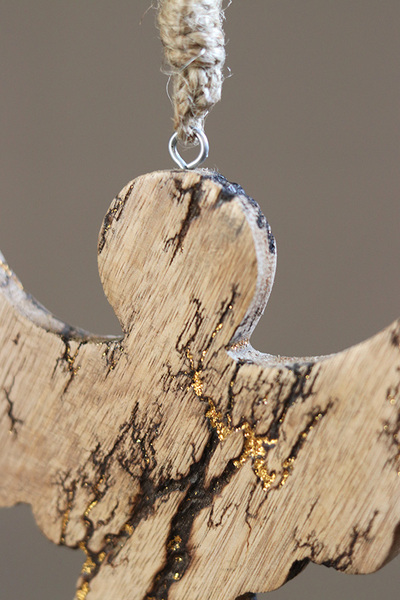 Woodland, drewniana zawieszka świąteczna, anioł