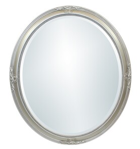 lustro Victory Oval w srebrnej ramie, wym. 69x59x3cm