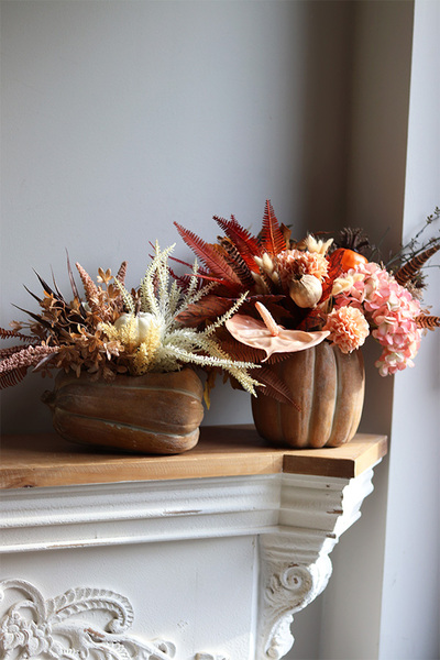 Pumpkin Latte 2, jesienna kompozycja w dyni ceramicznej