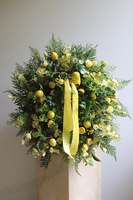 Lemoniada, wianek na drzwi z cytrynami