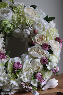  Caryca Green&Violet, podwieszany wianek sufitowy, śr.50cm