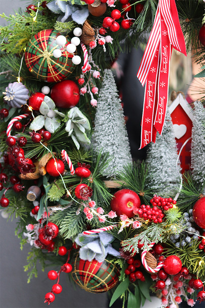 Mikołajowy Las Lollypop 2, wianek bożonarodzeniowy