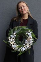 Sporty Zimowe, zimowy wianek w sportowym klimacie, śr.35cm	