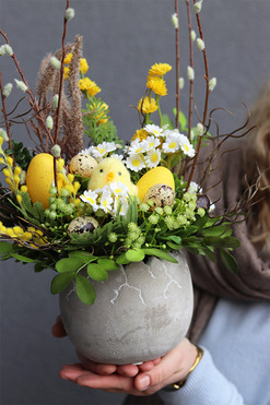 Easter Egg, stroik wielkanocny z kurczaczkiem, wys.53cm