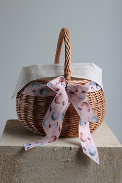 OD RĘKI Pisankovo, brązowy koszyczek wielkanocny, wys.25cm