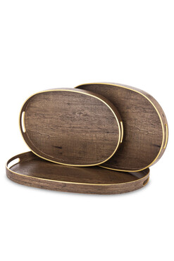 Wood Style B, stylowa taca melaminowa, kpl.3szt