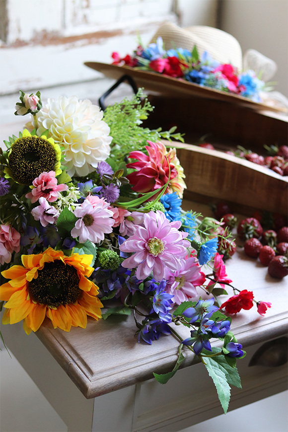 bukiet letnich kwiatów, Summer Jazz, dł.70cm 