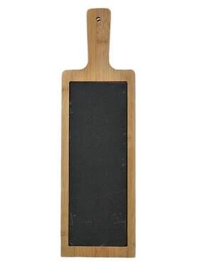 bambusowa deska z kamiennym wkładem, Volcana, wym.40x12cm