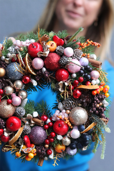 bożonarodzeniowy wianek, Szopka, śr.28cm