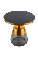 Entre, stolik kawowy ze szklaną podstawą, szary