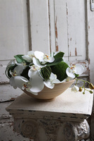 Dekoriano Wood, kompozycja z orchideą w drewnianej misie, wym.25x34cm