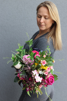 Folk B, barwny bukiet kwiatowy do ręki, dł.40cm