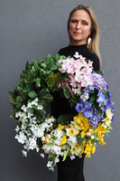 duży wiosenny wianek, Flisatti, śr.55cm