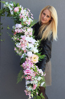 Malediwy Pink, stylowa girlanda ze sztucznych kwiatów, dł.150cm