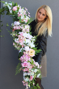 Malediwy Pink, stylowa girlanda ze sztucznych kwiatów, dł.150cm