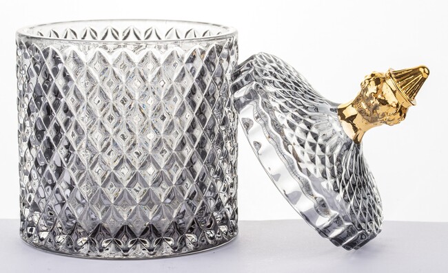 Palermo Grey A, dekoracyjny pojemnik / amfora, wym.18x11cm