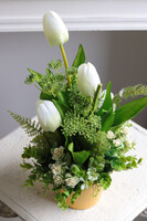  Tulipanki, żółta dekoracja kwiatowa z tulipanami