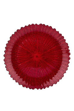 Melania Red, szklany podtalerz podkładka, śr.33cm
