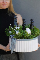 Black Qrnik, stroik wielkanocny z kurami