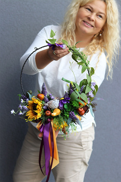 Subtelle Simple Autumn, wianek na drzwi na obręczy, śr.41cm