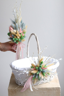 Bettre, komplet dekoracji wielkanocnych. koszyczek & palemka, wys.28/50cm