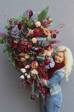 Benjamin, elegancka wiązanka nagrobna, dł.118cm