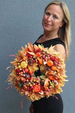 jesienny wianek na drzwi Lovila, śr.26cm