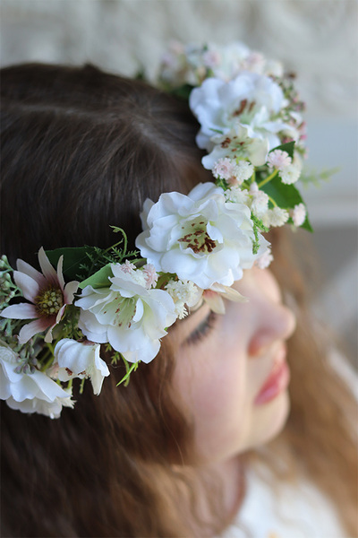 Wiosenna Aria, komunijny wianek na głowę, rozmiar uniwersalny