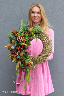 Jesienne Powitanie, jesienny wianek na drzwi, rozp.73cm 