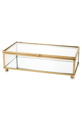 puzderko / szkatułka szklana Złota 3, wym.6x20x11cm