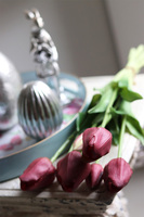 bukiet tulipanów gumowych Jasny Bordo