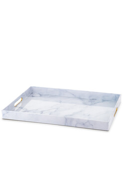 Marble B, stylowa taca melaminowa, wym.4x48x35cm