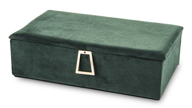 Orlando Velurri, welurowe puzderko / szkatułka na biżuterię, zielona, wym.6x19x11.5cm