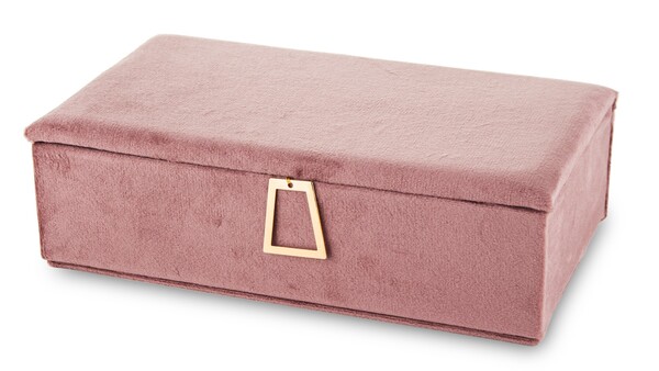 Orlando Velurri, welurowe puzderko / szkatułka na biżuterię, różowa, wym.6x19x11.5cm
