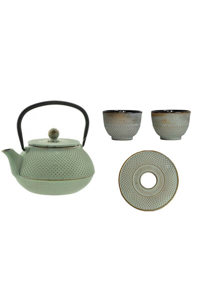 Awaji, żeliwny zestaw do herbaty, miętowy