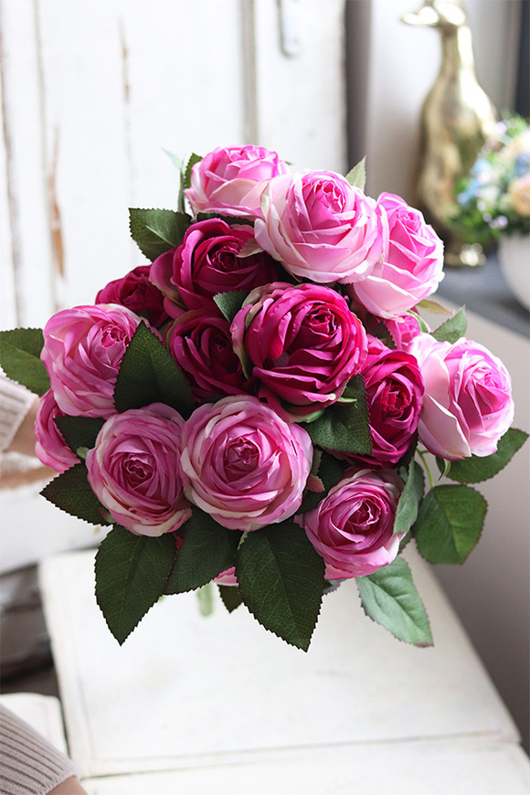 bukiet różowych róż, Rossamano, 21szt, dł.53cm 