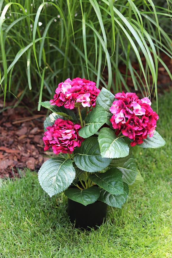 doniczkowa hortensja Wiśniowa, wysokiej jakości sztuczne kwiaty, wys.40cm