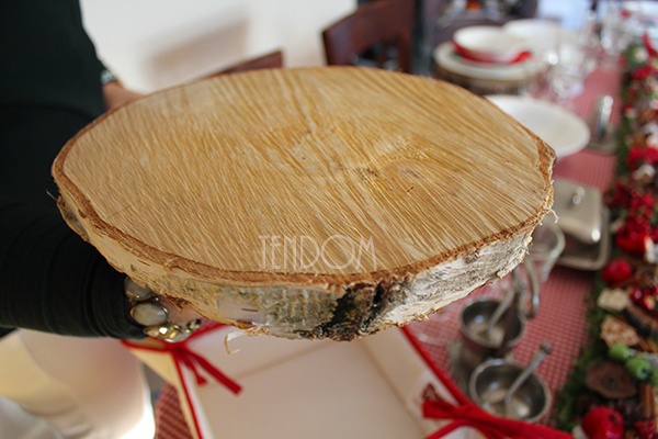 drewniana podstawka, plaster drewna Urokliwe Święta, wym.28cm