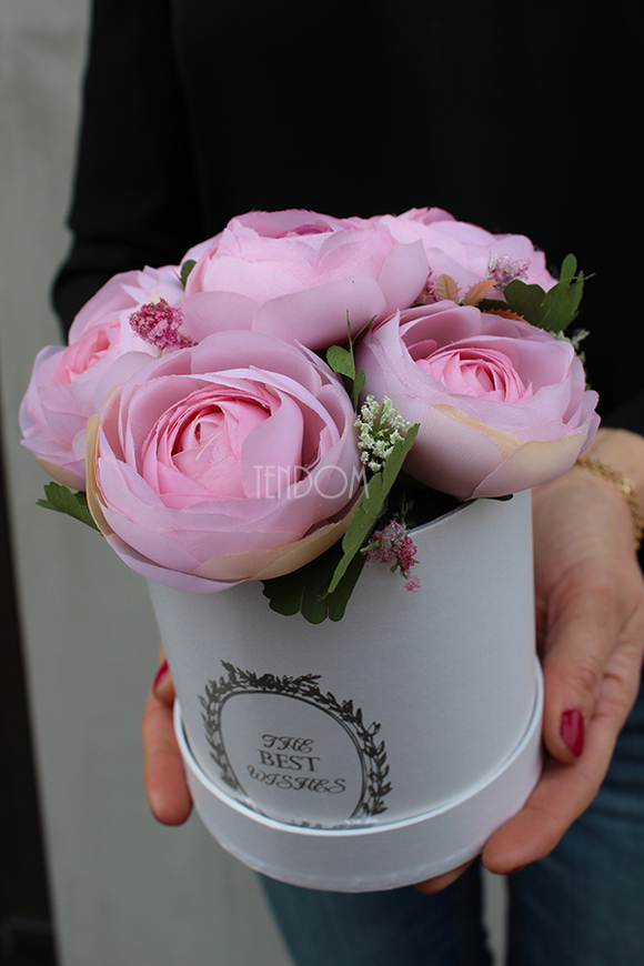 kompozycja kwiatowa / bukiet Flowerbox Pink Lady wys.19cm