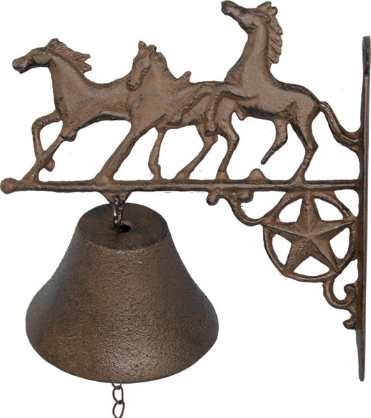 dzwonek żeliwny Wild Horses A, wym.21x20x11cm