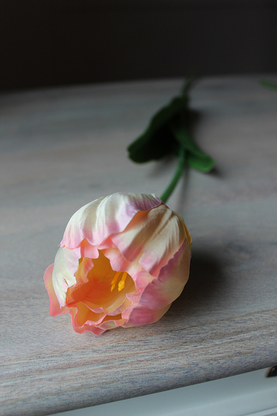 dekoracja wiosenna Tulipan jasny róż, 1szt. dł.65cm